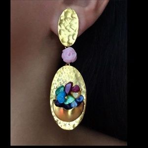 Katchi Design golden rose earrings